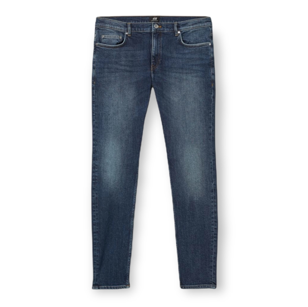 H&M Super Skinny Low Waist Dark Wash Denim Blue Jeans 33/32